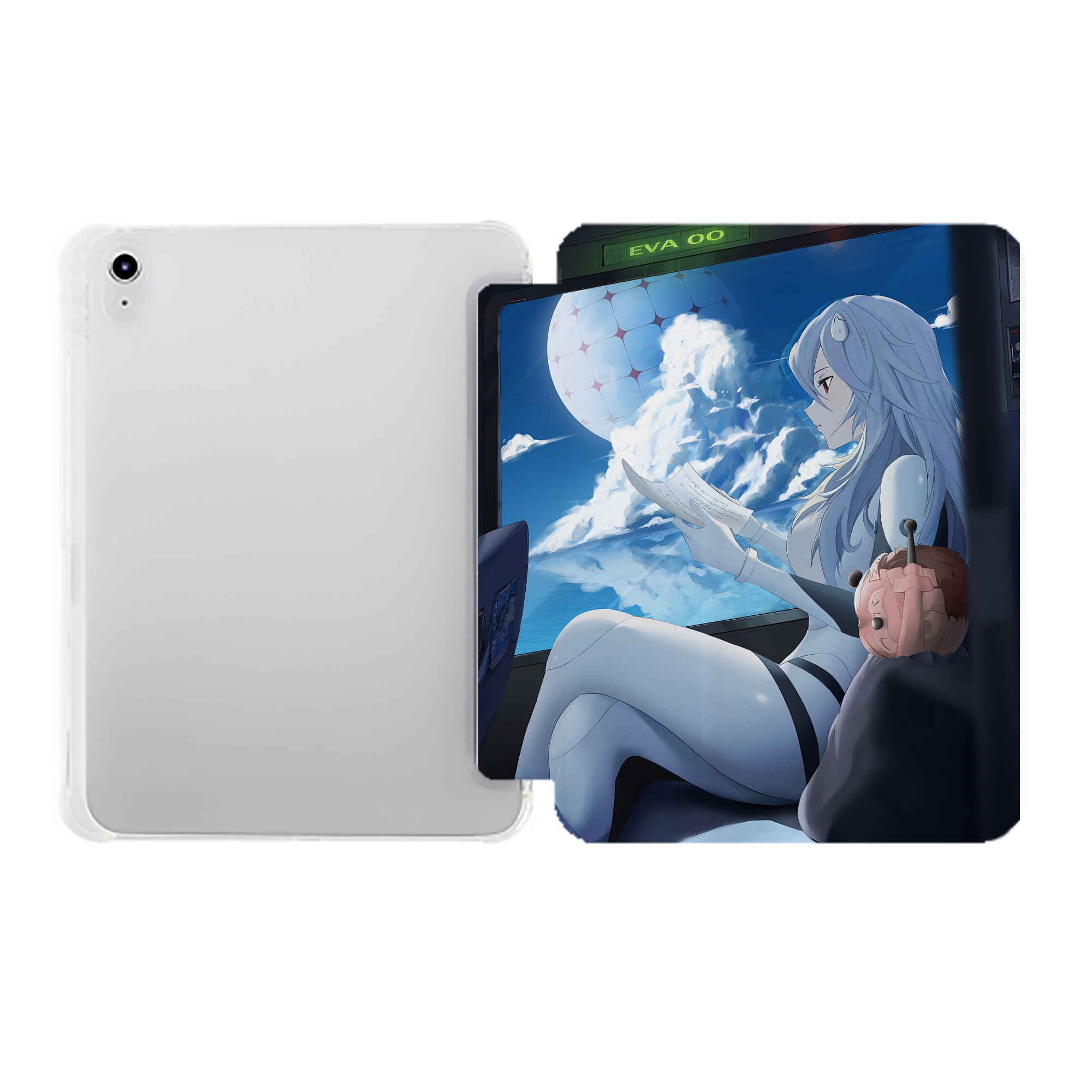 （画像用） EVA 新世紀エヴァンゲリオン IPad ケース ペン収納付き 三つ折りスタンド PUレザー×シリコン 対応機種9.5/10.5/10.9インチ